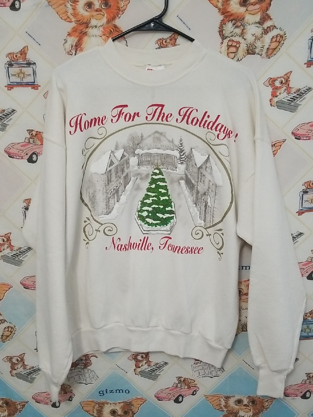 Vintage Nashville Tennessee Home For The Holidays Christmas Sweatshirt Size XL